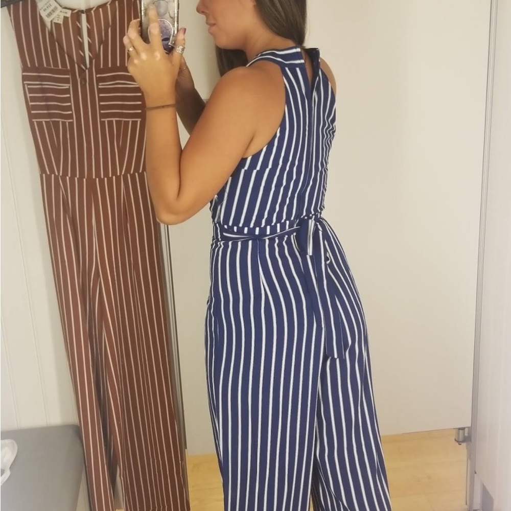 Striped Blue and White Jumpsuit